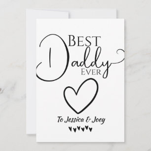 elegant, best dad ever, calligraphy personalize  holiday card