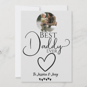 elegant, best dad ever, calligraphy personalize holiday card