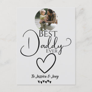 elegant, best dad ever, calligraphy personalize  holiday postcard
