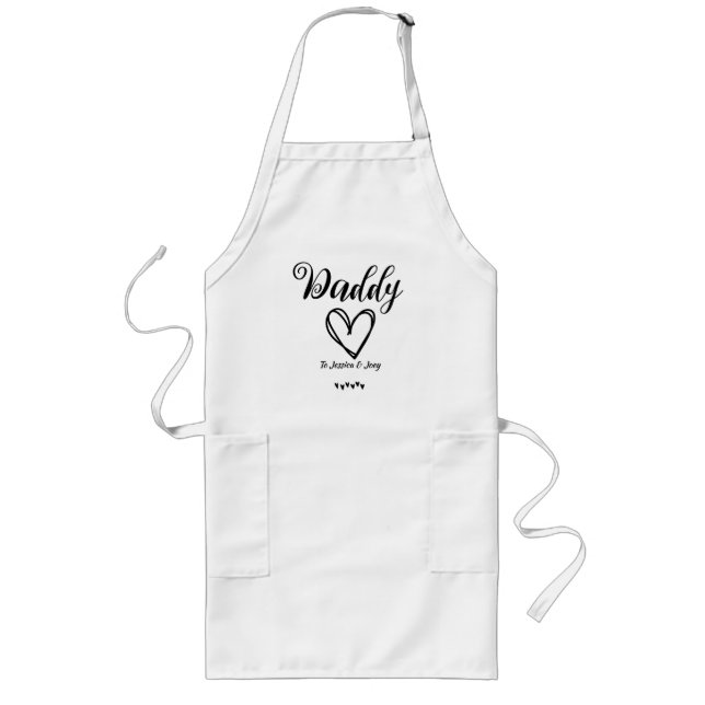 elegant, best dad ever, daddy love personalize  long apron (Front)