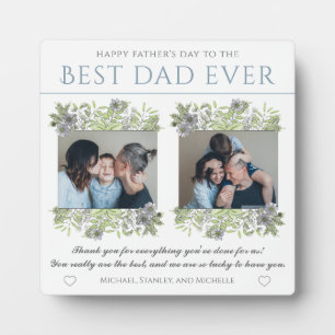 Elegant Best Dad Ever Father's Day Photo Collage Plaque