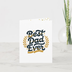 Elegant Best Dad Ever Gold Laurel Vintage Greeting Card