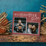 Elegant Best Dad Ever Photo Red Plaque<br><div class="desc">Celebrate the heart of your home with this Best Dad Ever Rustic Wood Photo Plaque, a meaningful Father’s Day keepsake designed to honor the man who does it all. Featuring a warm rustic wood background, natural texture details, and space for two cherished photos, this plaque brings family storytelling to life....</div>