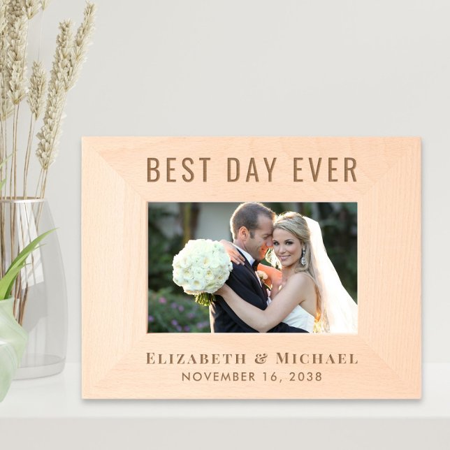 Elegant Best Day Ever Wedding Photo Etched Frames (Creator Uploaded)