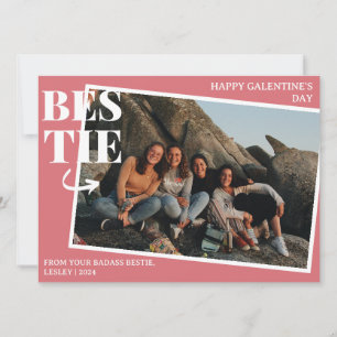 Elegant Best Friends Galentine's day Bestie photo Holiday Card