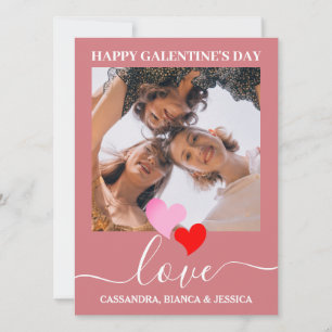 Elegant Best Friends galentine's day Bestie photo Holiday Card
