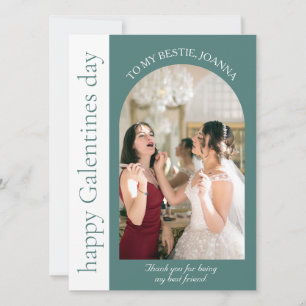Elegant Best Friends Galentines day Bestie photo Holiday Card
