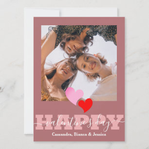 Elegant Best Friends galentine's day Bestie photo Holiday Card