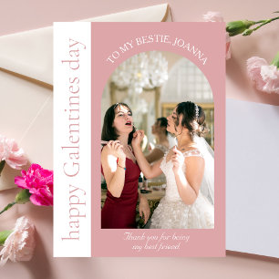 Elegant Best Friends Galentines day Bestie photo Holiday Card