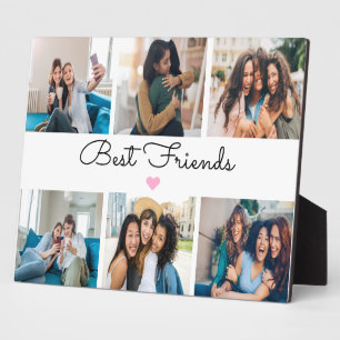 Elegant Best Friends Photo Collage Keepsake  Plaque