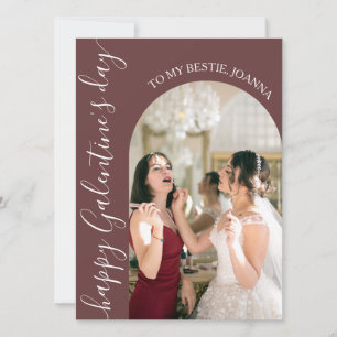 Elegant Best Friends valentine's day Bestie photo Holiday Card