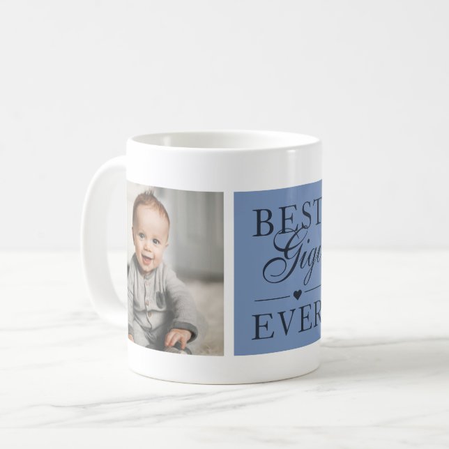 Elegant Best Gigi Ever Blue Photo Coffee Mug (Front Left)