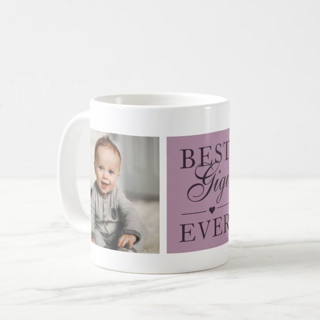 Elegant Best Gigi Ever Purple Photo Coffee Mug (Front Left)