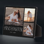Elegant Best Mom Ever Black Collage Plaque<br><div class="desc">Elegant and unique mother's day photo keepsake plaque featuring 3 photos of yours with a typography text that says "best mom ever" in a mix of script and serif font. The background is black.</div>