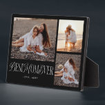 Elegant Best Mom Ever Black Collage Plaque<br><div class="desc">Elegant and unique mother's day photo keepsake plaque featuring 3 photos of yours with a typography text that says "best mom ever" in a mix of script and serif font. The background is black.</div>