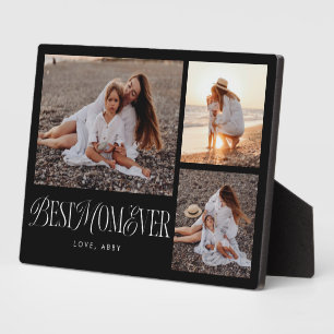 Elegant Best Mom Ever Black Collage Plaque