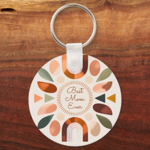Elegant Best Mom Ever Boho Keychain Mom Gift