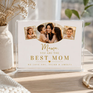 Elegant Best Mom Mother's Day Photo Album Block