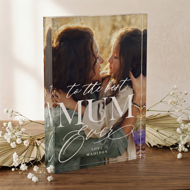 Elegant Best Mum Ever Collage Mothers Day keepsake Photo Block (Elegant Best Mum Ever Collage Mothers Day keepsake Photo Block)