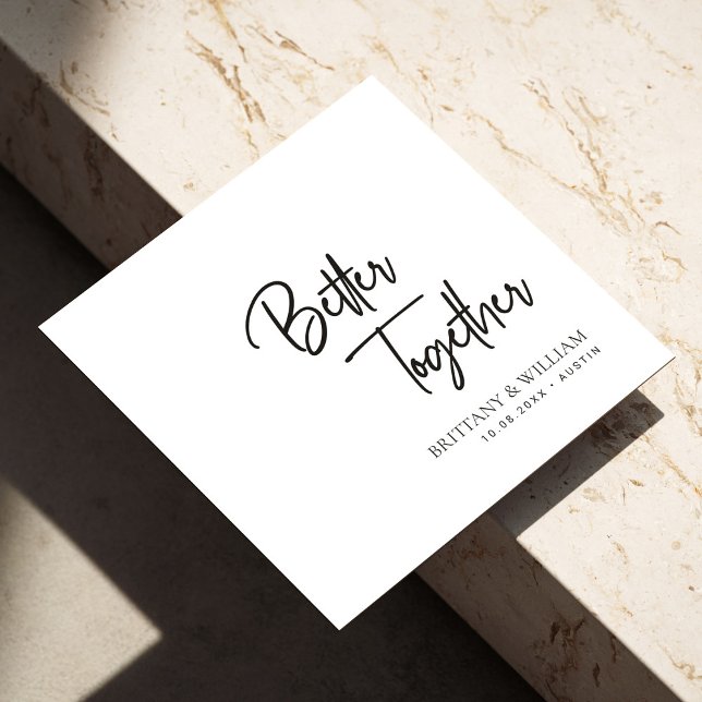 Elegant Better Together Custom Wedding Napkins (Elegant Better Together Custom Wedding Napkins)