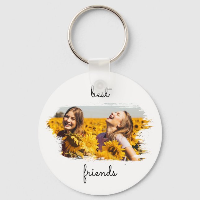 Elegant BFF Best Friends Forever Birthday Card Keychain (Front)