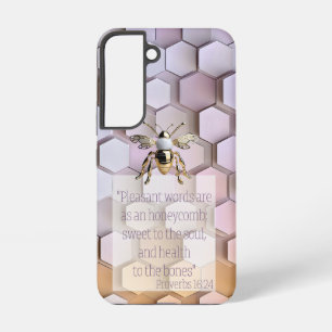 Elegant Bible Mauve Pink Peach Honeycomb Gold Bee Samsung Galaxy Case