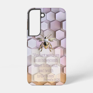 Elegant Bible Mauve Pink Peach Honeycomb Gold Bee Samsung Galaxy Case