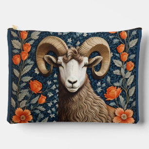 Elegant Big Horn Sheep William Morris Inspired  Accessory Pouch