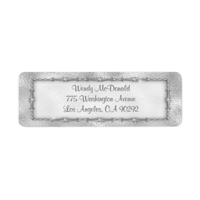 Élégant bijoux en argent Étiquettes d'adresse de r (Devant)