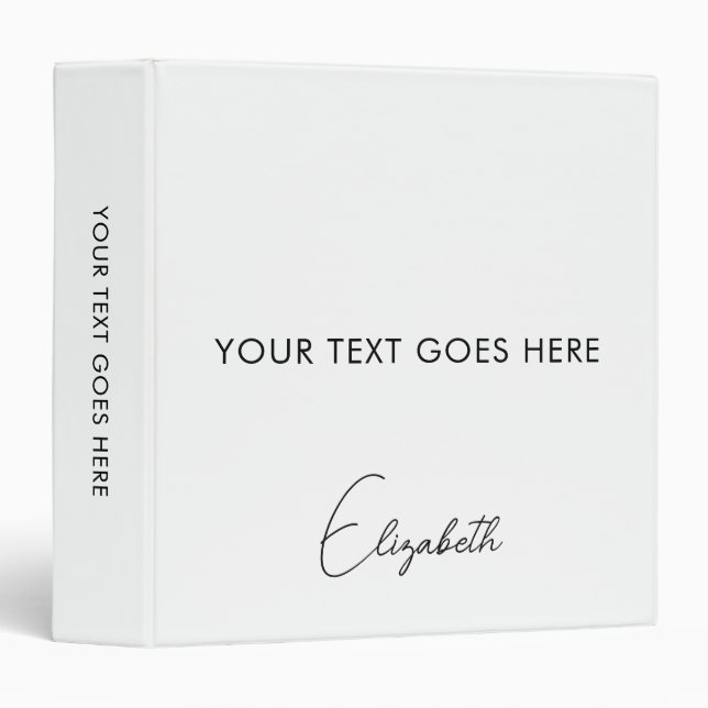 Elegant Binders Add Logo Text Here Script (Front/Spine)