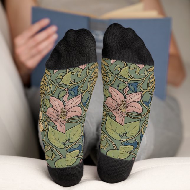 Elegant Biophilic Floral Pattern  Socks (Bottom)