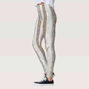 Elegant Birch Trees Forest Acrylic Artwork Leggings