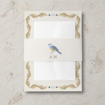 Elegant Bird Monogram Wedding Belly Band