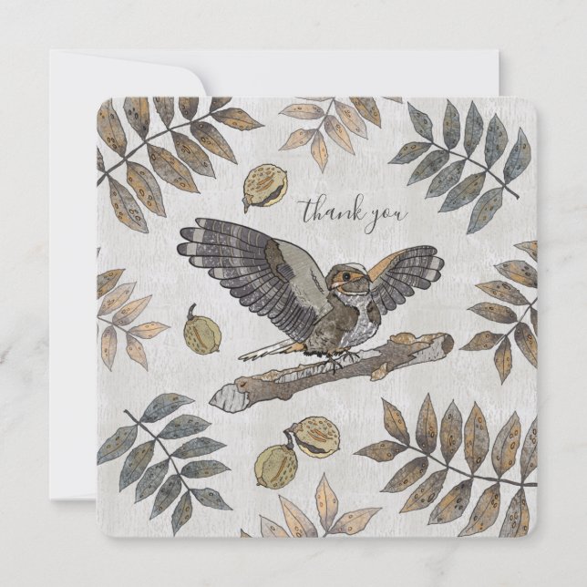 Elegant Bird nature thank you with signature (Front)