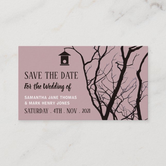 Elegant Birdhouse, Save the Date Enclosure Card (Front)