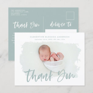 Elegant birth announcement photo thank you