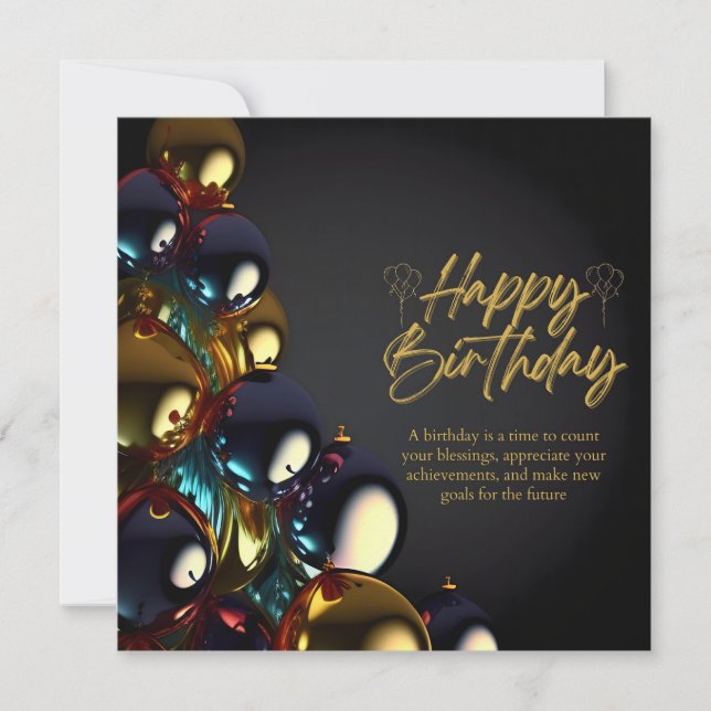 Elegant Birthday Blessings Announcement (Front)