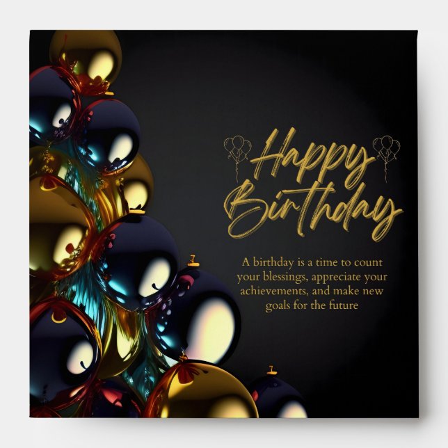 Elegant Birthday Blessings Envelope (Front)