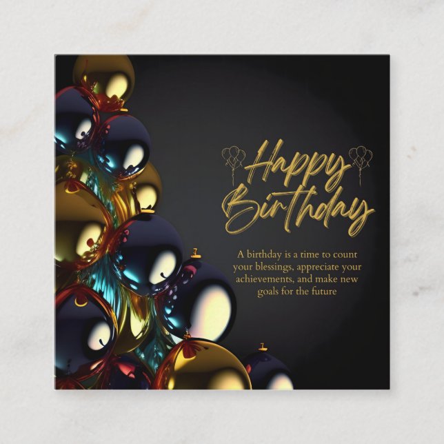 Elegant Birthday Blessings Loyalty Card (Front)