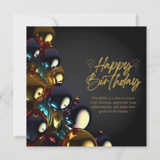 Elegant Birthday Blessings Thank You Card