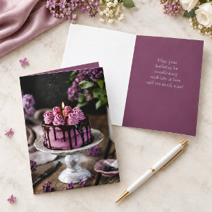 Elegant Birthday Cake Card