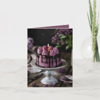 Elegant Birthday Cake Small Greeting