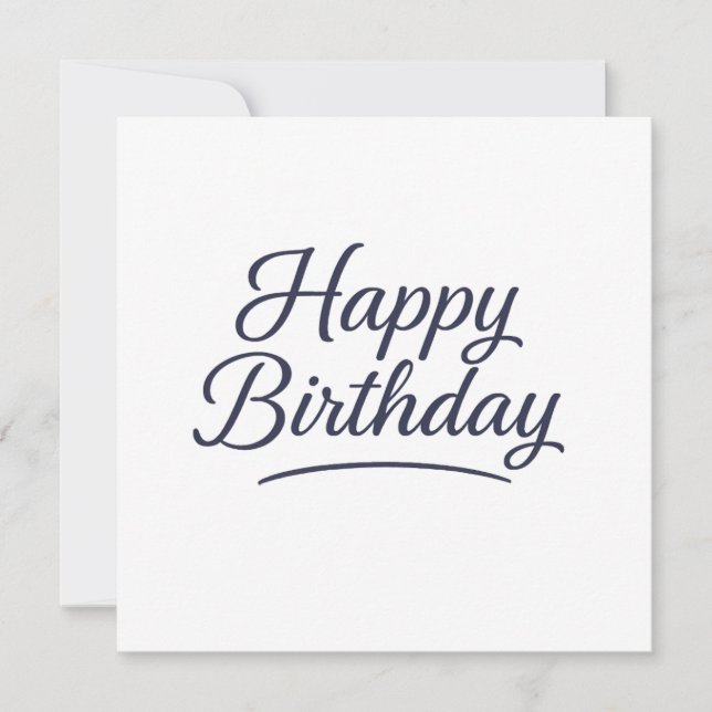 Elegant Birthday Calligraphy Design Invitation (Front)