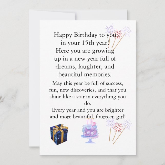 Elegant Birthday Card for Her – Personalized Greet (Front)