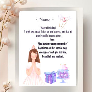 Elegant Birthday Card for Her – Personalized Greet