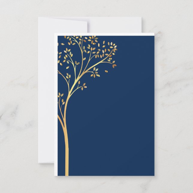 ELEGANT BIRTHDAY CART WITH TREE RSVP CARD (Back)