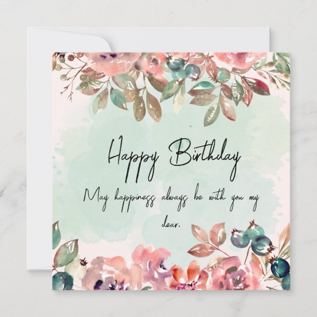 Elegant Birthday Celebration Card (Front)