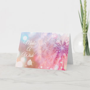 Elegant Birthday Dandelion Make A Wish Card