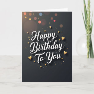 Elegant Birthday Gilded Hearts Card