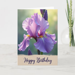 Elegant Birthday Iris Bloom Card